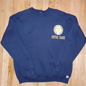 Vintage Notre Dame Sweatshirt Blue Mens Size Medium Embroidered Made in USA